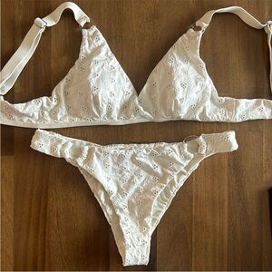 White Eyelet Bikini Set ♡